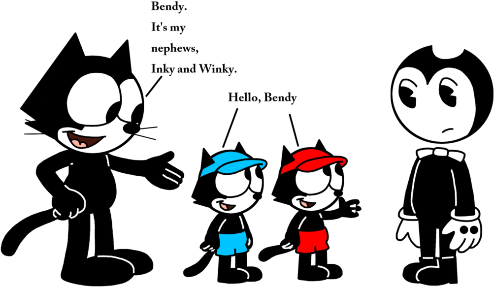 Felix Introducing Inky And Winky To Bendy By Marcospower1996 - Felix The Cat Inky And Winky (1095x730)