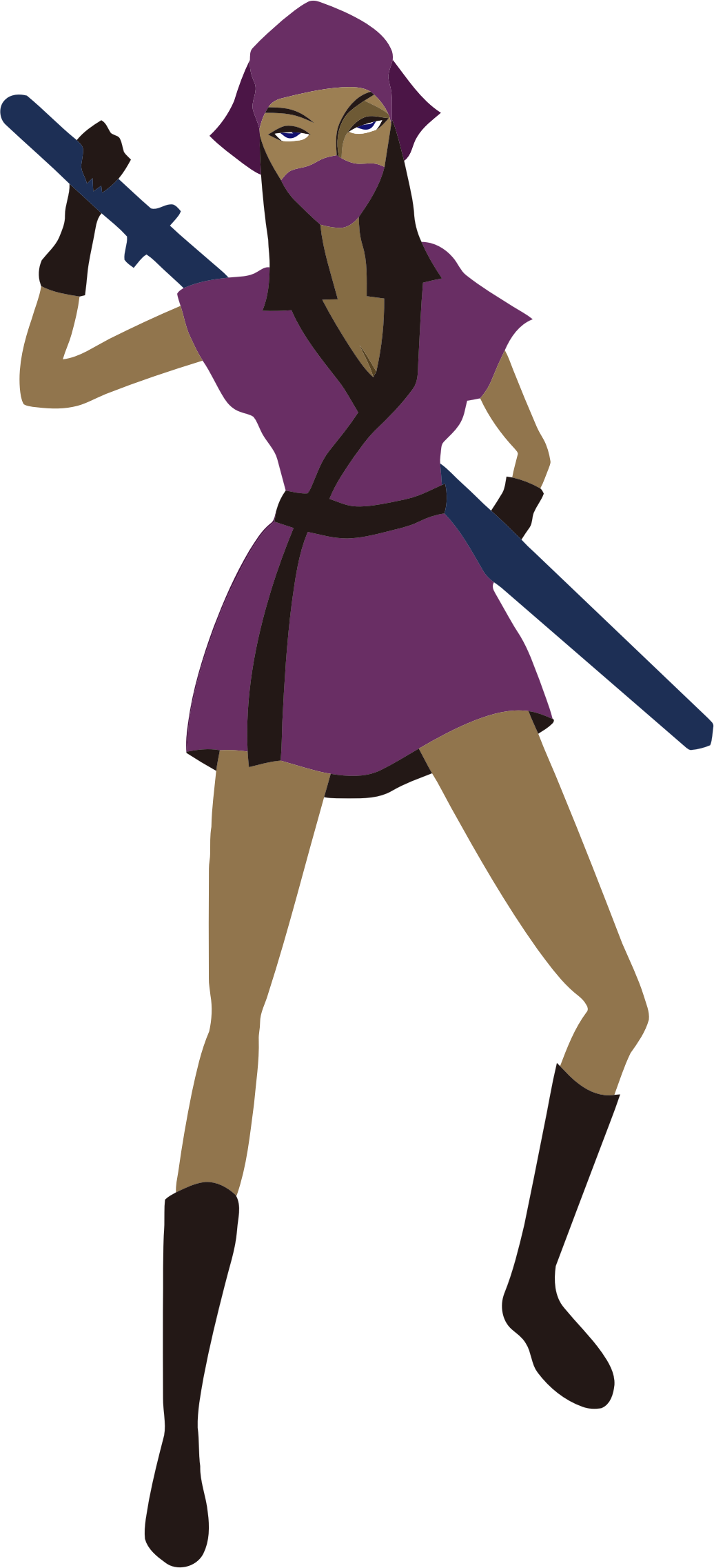 Big Image - Female Warrior Clipart Transparent (1036x2273)