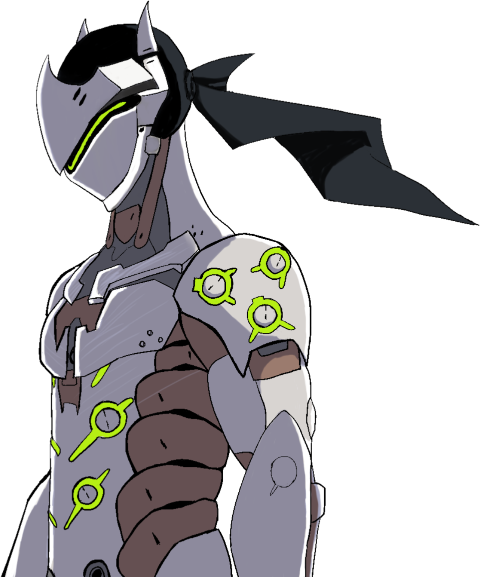 Genji The Cyborg Ninja By Zemroth - Genji Anime Png (1024x1226)
