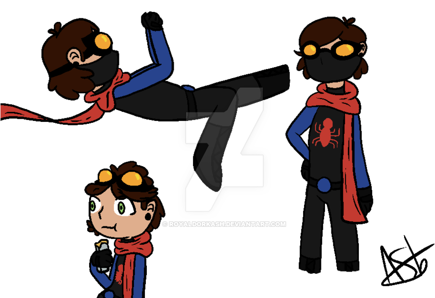 Ninja Spider Man By Royaldorkash - Cartoon (900x598)