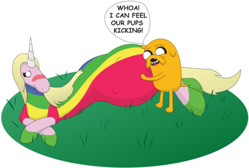 Adventure Time With Finn And Jake Wallpaper Probably - Adventure Time Lady Rainicorn Pregnant (500x337)