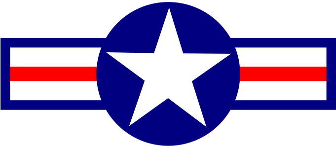 Air, Blue, Military, Plane, Red, Star - Us Air Force Star Logo (680x340)