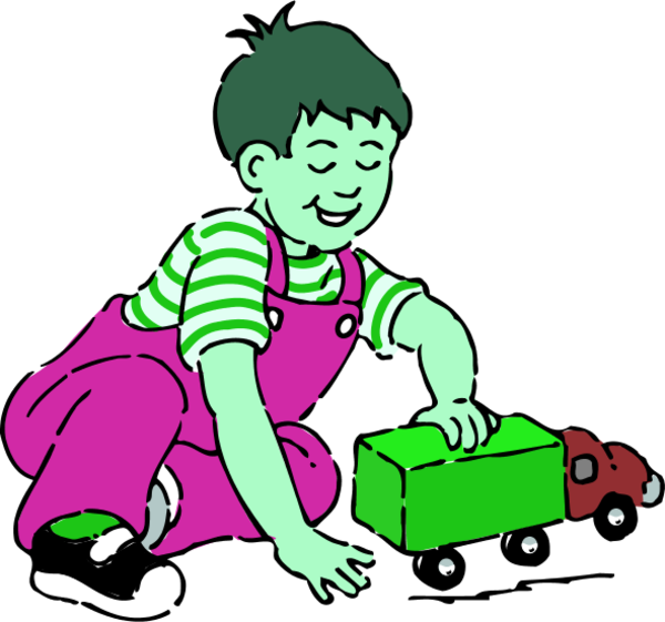 Boy Playing With Toys Clip Art - Children Playing Clip Art (600x561)