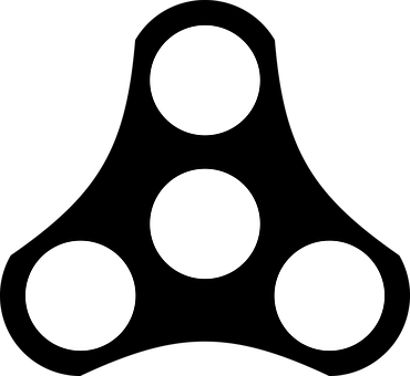 Fidget Spinner, Svg, Black And White - Fidget Spinner Vector Png (370x340)