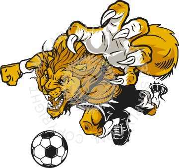 Lion Clipart Soccer - Football Logos With Lion (361x339)