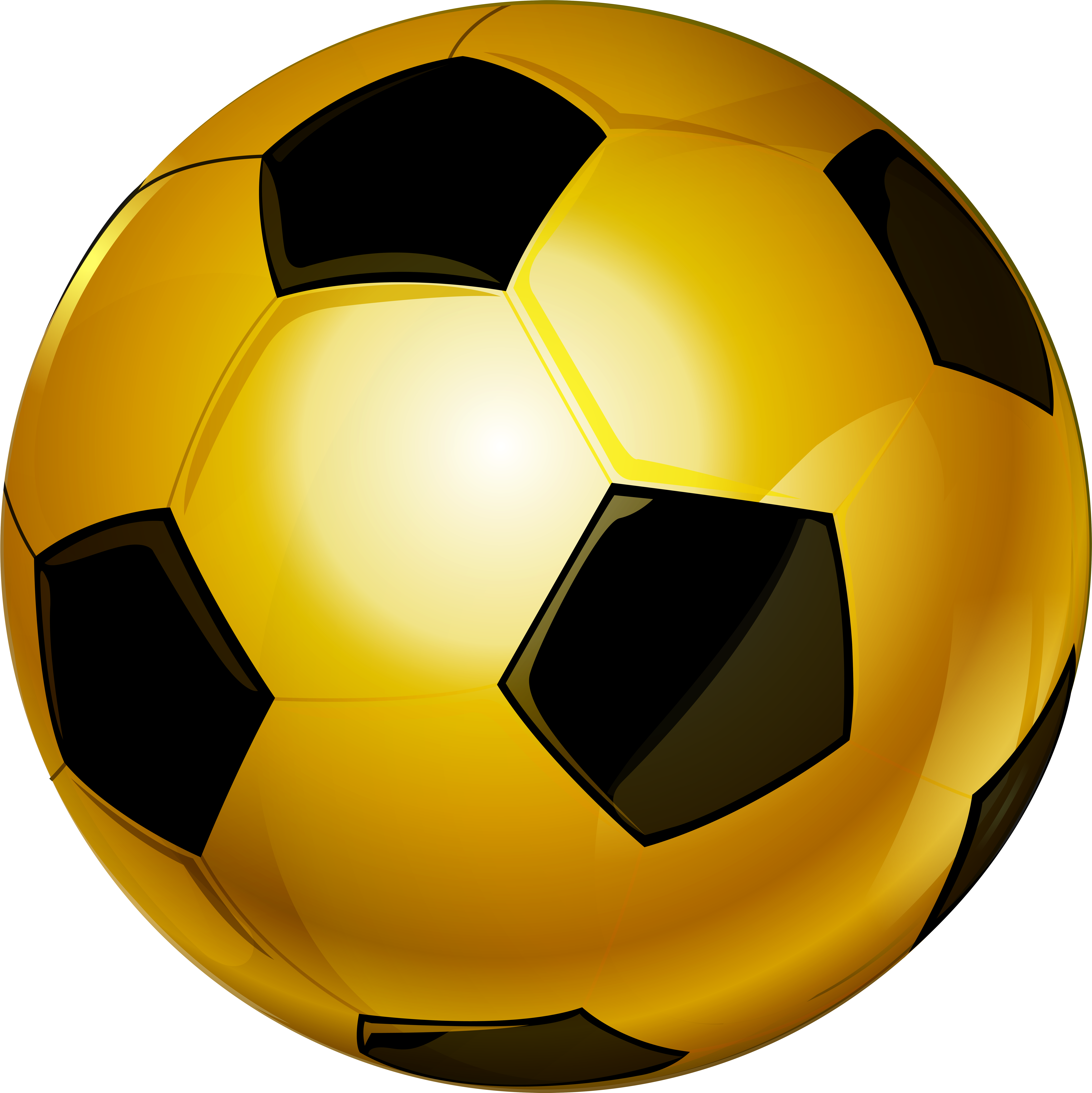 Gold Soccer Ball Png Clip Art Image - Gold Ball Football Png (8000x7993)