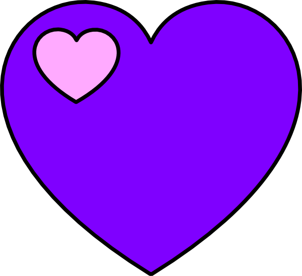 Lavender And Pink Heart Clip Art At Clkercom Vector - Heart Lavender (600x548)