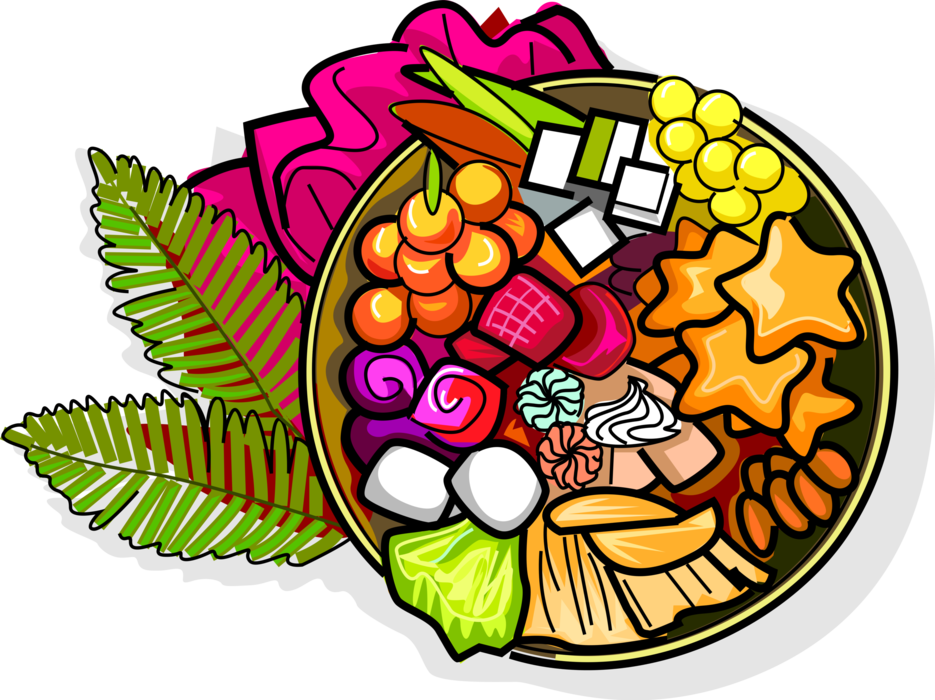 Vector Illustration Of Look Choop Thai Dessert, Thai - Clip Art (935x700)