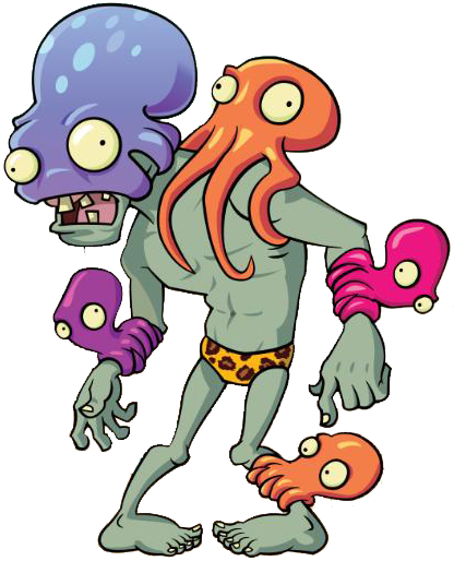 Plant Zombie, Zombie Party, Plants Vs Zombies, Birthday - Plants Vs Zombies 2 Octo Zombie (416x514)