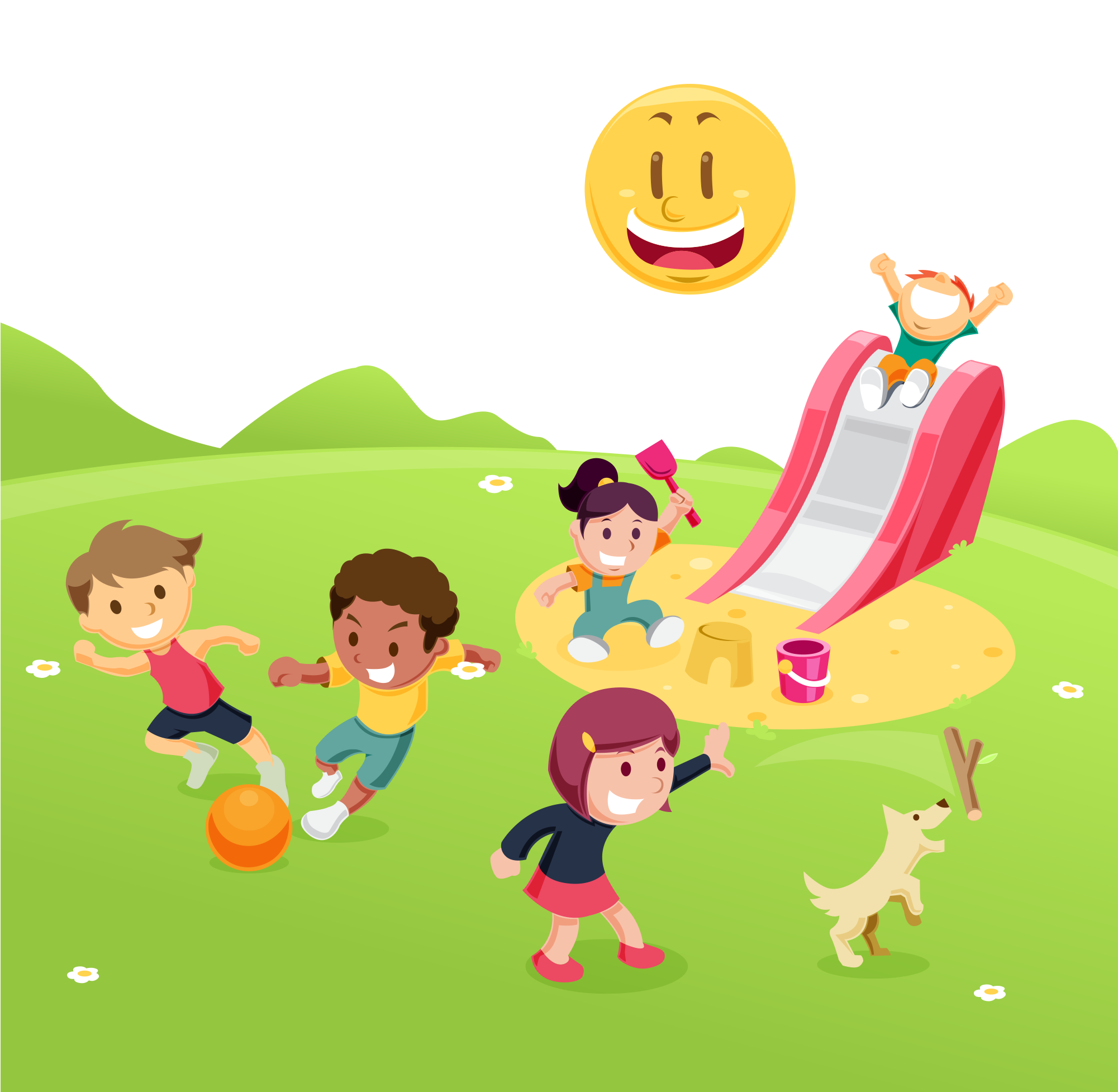 Child Park Game Download Euclidean Vector - Kids In A Park Png (2000x2000)