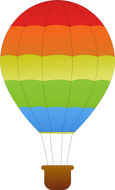 Free Horizontal, Outline, Drawing, Cartoon, Hot, Fly, - Hot Air Balloon Clip Art (389x640)