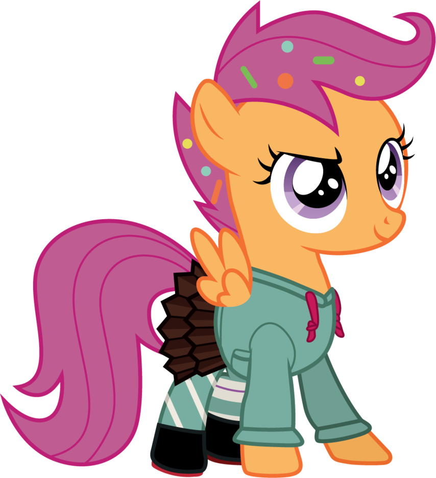 Scootaloo As Vanellope By Cloudyglow - Cutie Mark Crusaders Scootaloo (854x936)