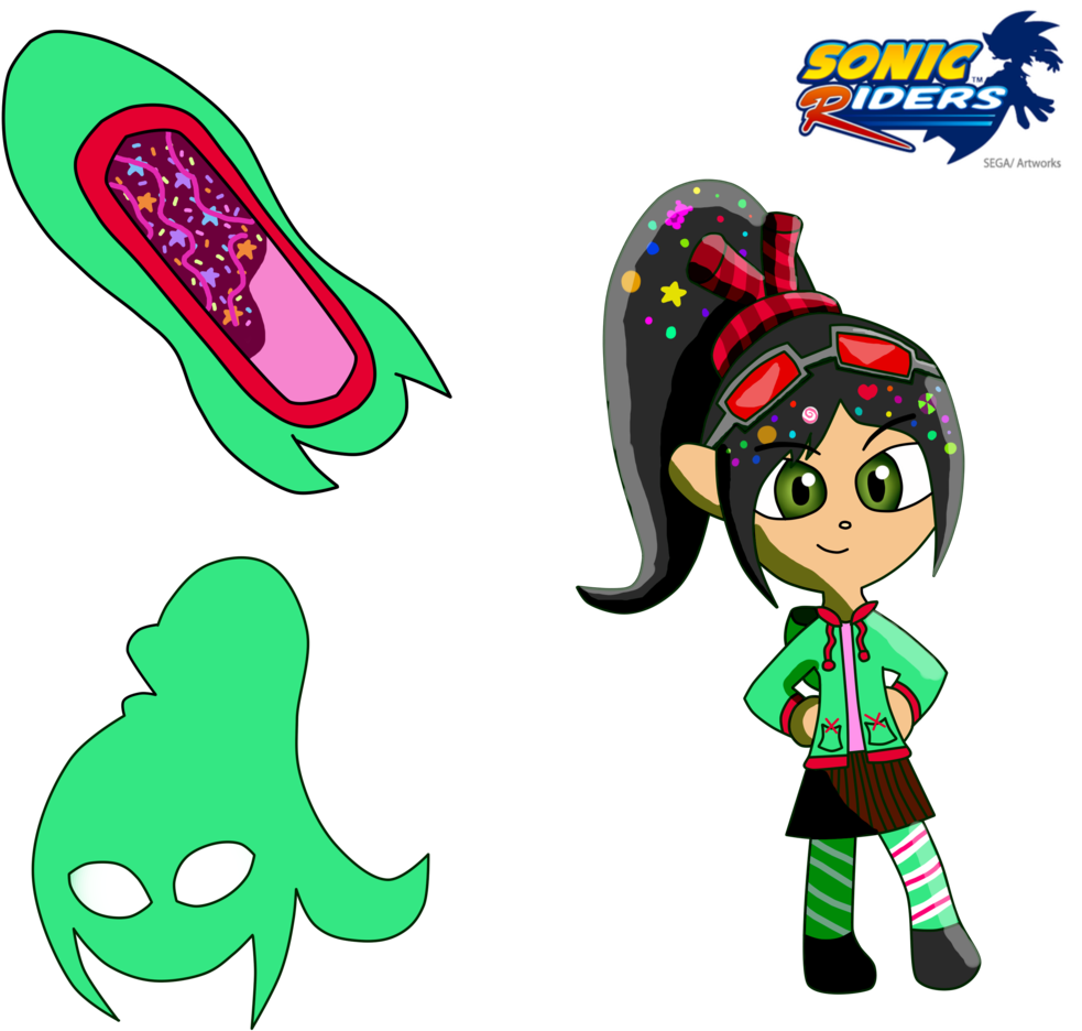 Vanellope Goes Sonic Riders By Katiekane822 Vanellope - Wreck It Ralph Sonic And Vanellope (1024x974)