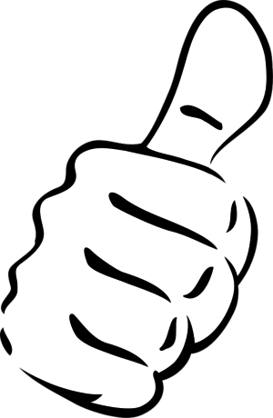 Tilted Thumb - Thumbs Up Clip Art (300x460)