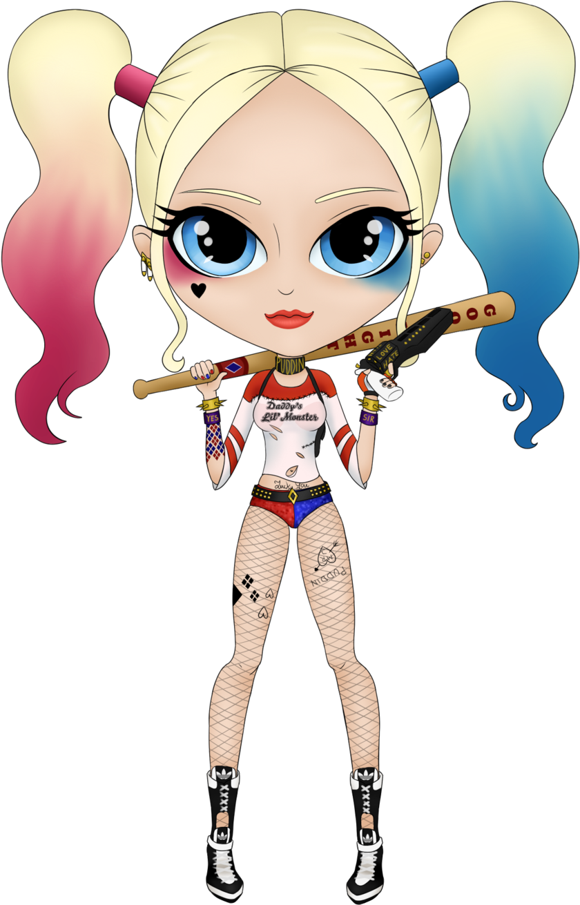 Harley Quinn - Harley Quinn Cartoon Drawing (1024x1439)