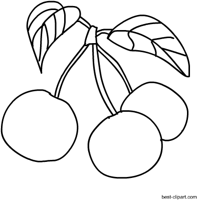 Black And White Cherries Outline Clip Art - Rainier Cherry (450x450)