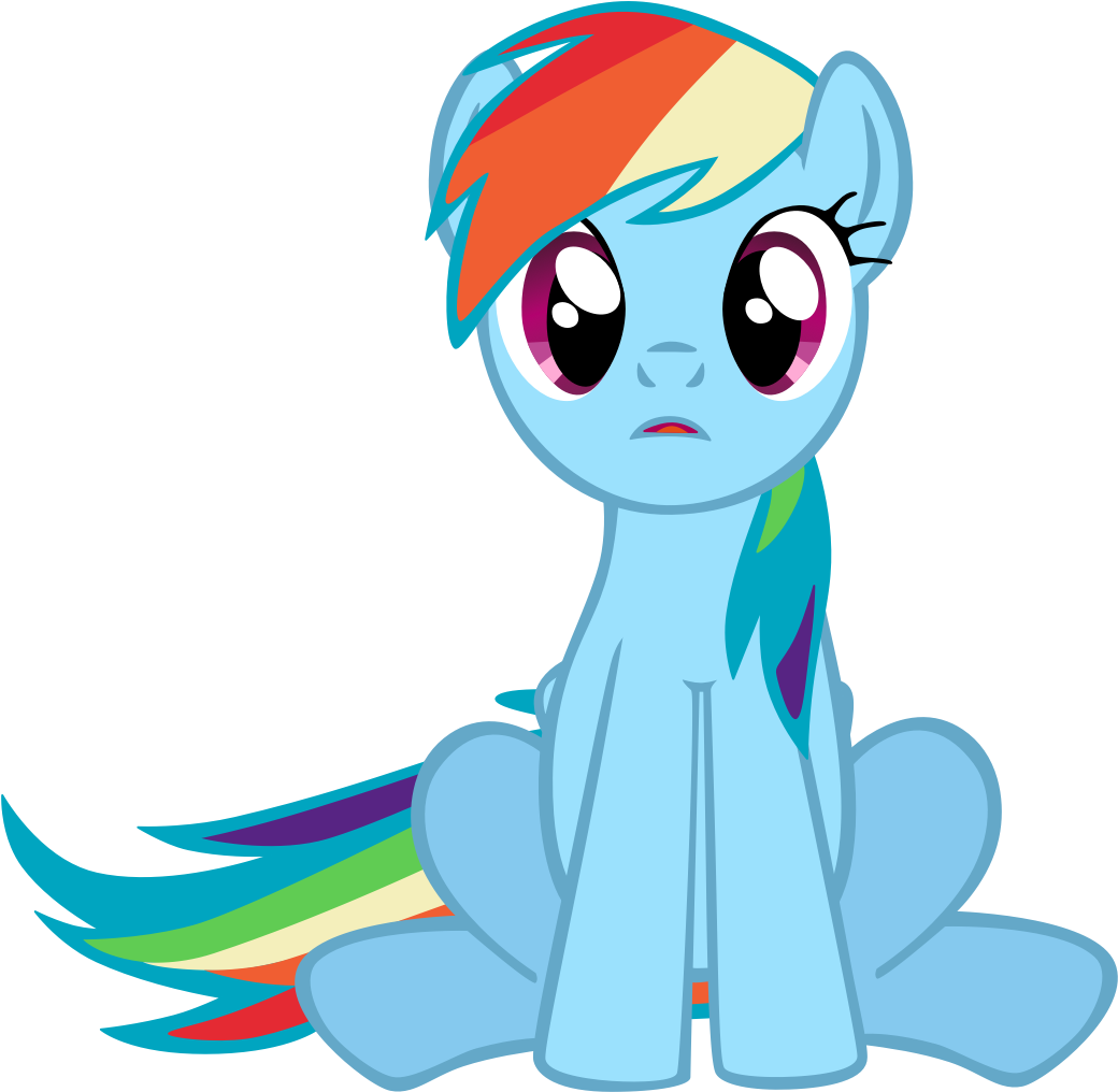 Mlp - Mlp Rainbow Dash Sitting Vector (1070x1054)