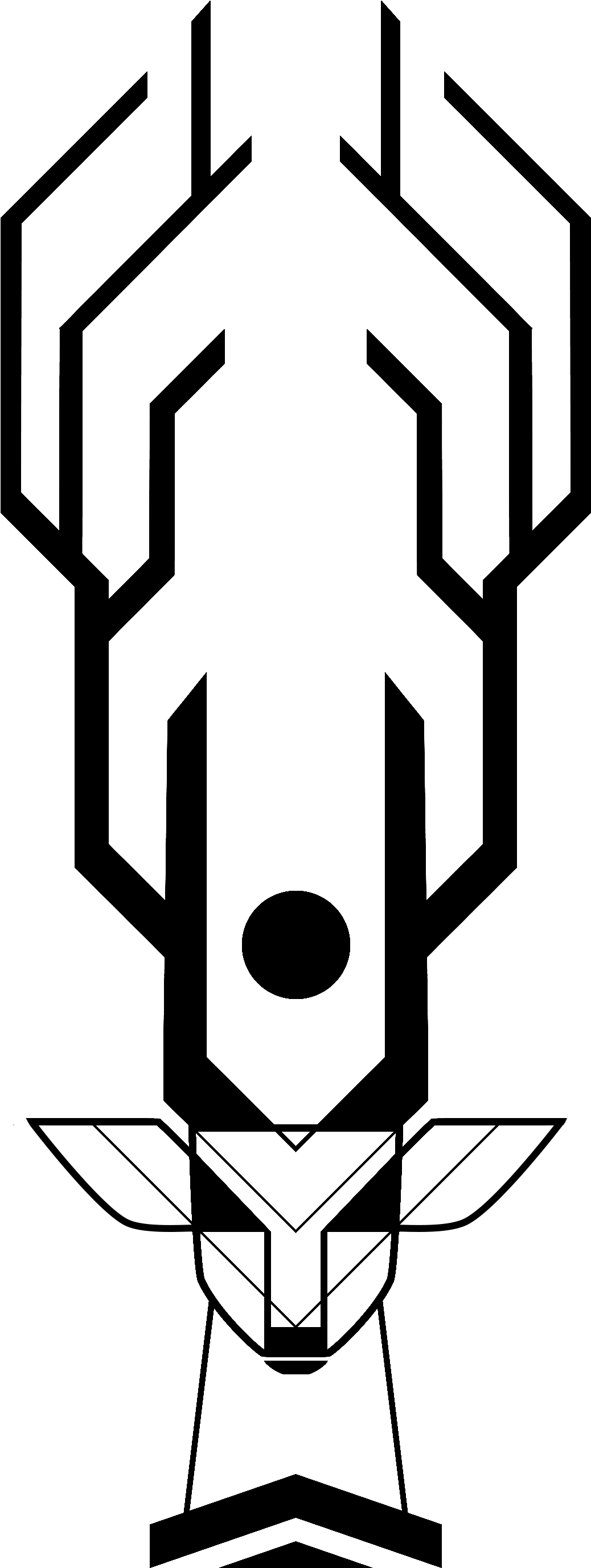 Deer Skull Crest - Tattoo Veado E Pássaros (1500x2828)