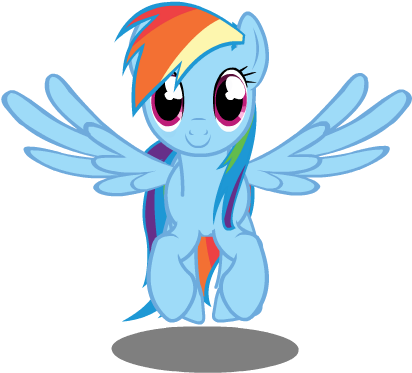My Little Pony Drawing Rainbow Dash Flying - Mlp Rainbow Dash Front View (411x388)