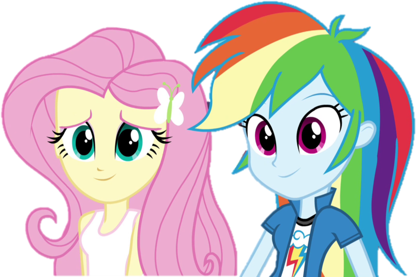 Eg Rainbow Dash And Fluttershy By Pollito15 - Little Pony Equestria Girls Rainbow Rocks (1024x571)