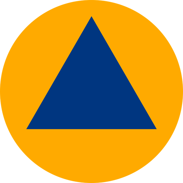 The Modern International Civil Defense Symbol - Civil Defence Ireland Logo (602x602)