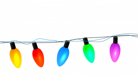 Holiday Clipart Christmas Light Garland - Christmas Lights Clipart Transparent (585x329)