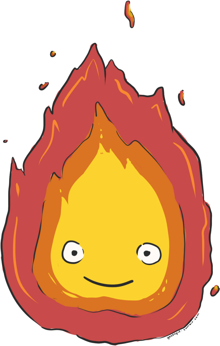 Howl's Moving Хаяо, Хаяо Миядзаки,anime, - Calcifer Howl's Moving Castle Png (1280x1511)