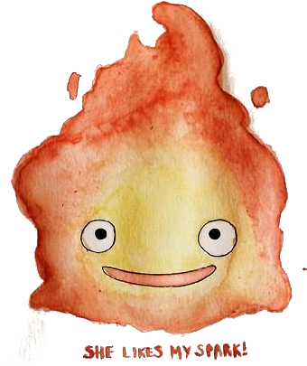 Howl's Moving Castle, Watercolor, And Calcifer Image - Studio Ghibli