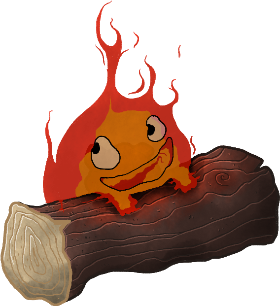 Calcifer - Howl's Moving Castle Transparent (597x650)