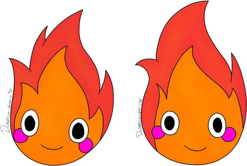 Calcifer Stickers By Domenica-chan999 - Cartoon (1024x768)