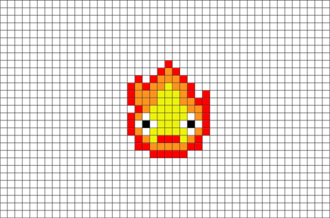 Calcifer Pixel Art - Pokemon Pixel Art Rattata (480x317)