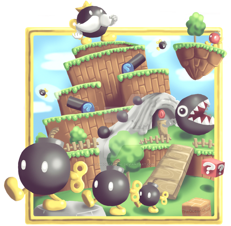 Super Mario 64 Bob-omb Battlefield Painting By Theoceanowl - Bob Omb Battlefield Super Mario 64 (1024x1024)
