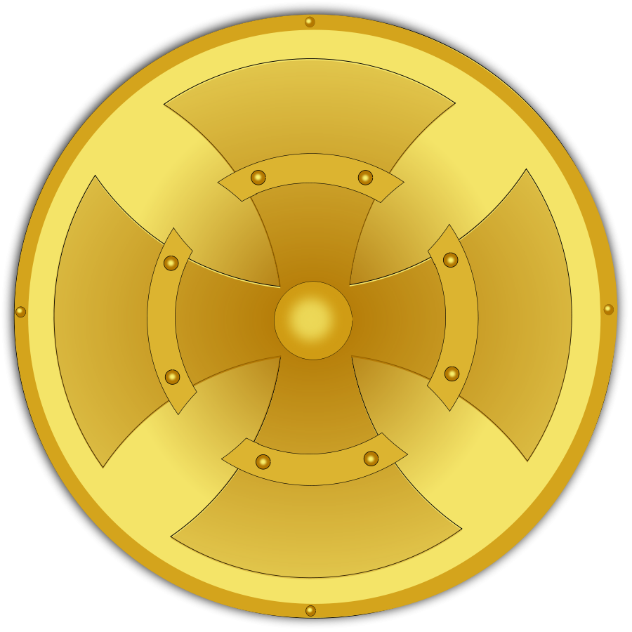 This Free Clip Arts Design Of Golden Shield - Greek Shield Clip Art (900x900)