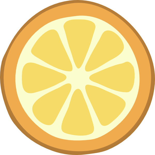 Rondelle Orange Clip Art At Clker Com Vector Clip Art - Cartoon Orange Cut In Half (600x599)