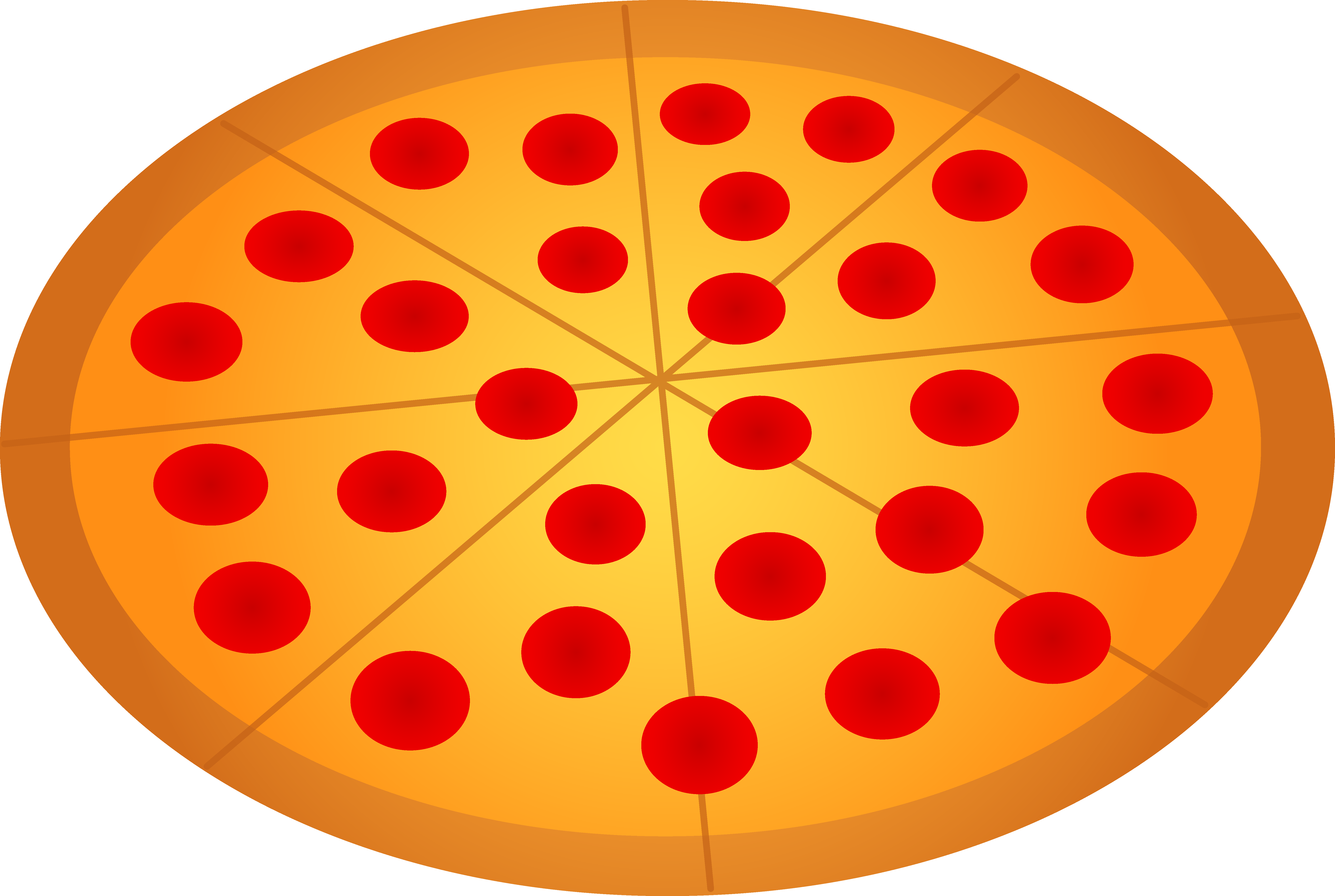 Slice Cheese Pizza Clipart The Cliparts - Pepperoni (6582x4421)