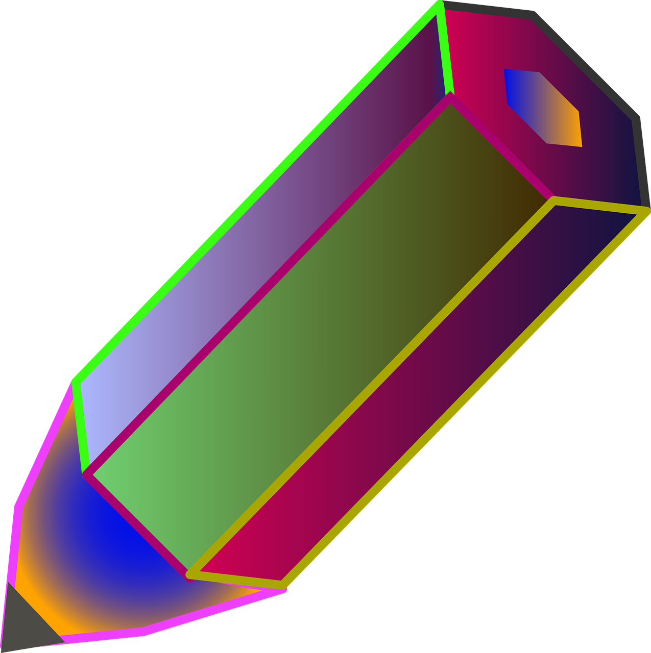 10 Colored Pencil Cliparts 9, - Tegning Af Farveblyant (1275x1280)