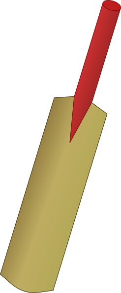 Cricket Clipart Transparent - Clip Art Cricket Bat (246x596)