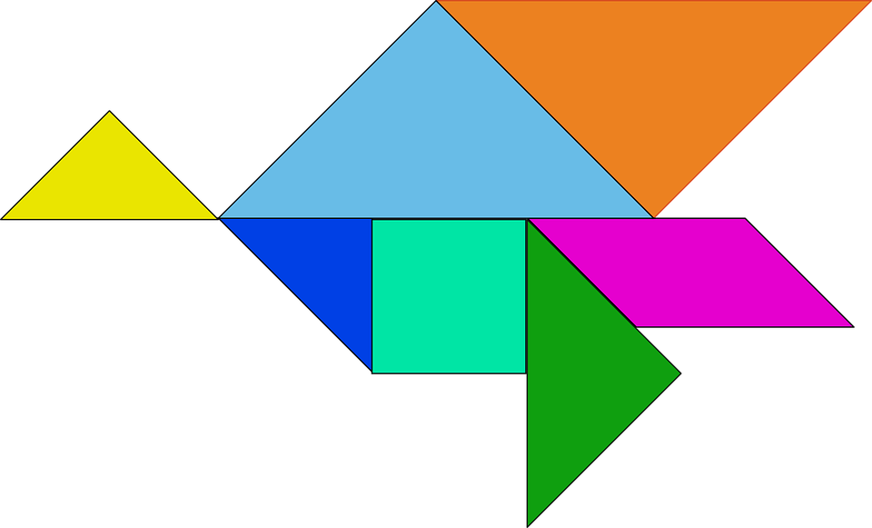 Free Vector Tangram Clip Art - Tangram Shapes (960x581)