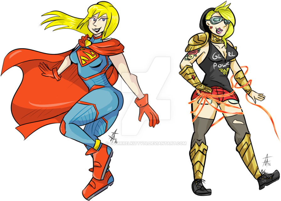 Supergirl And Wondergirl Redesign Ideas By Squirrelkitty76 - Cartoon (1024x776)
