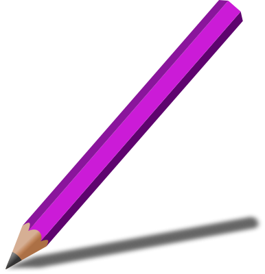 Purple Pencil Clipart (386x400)