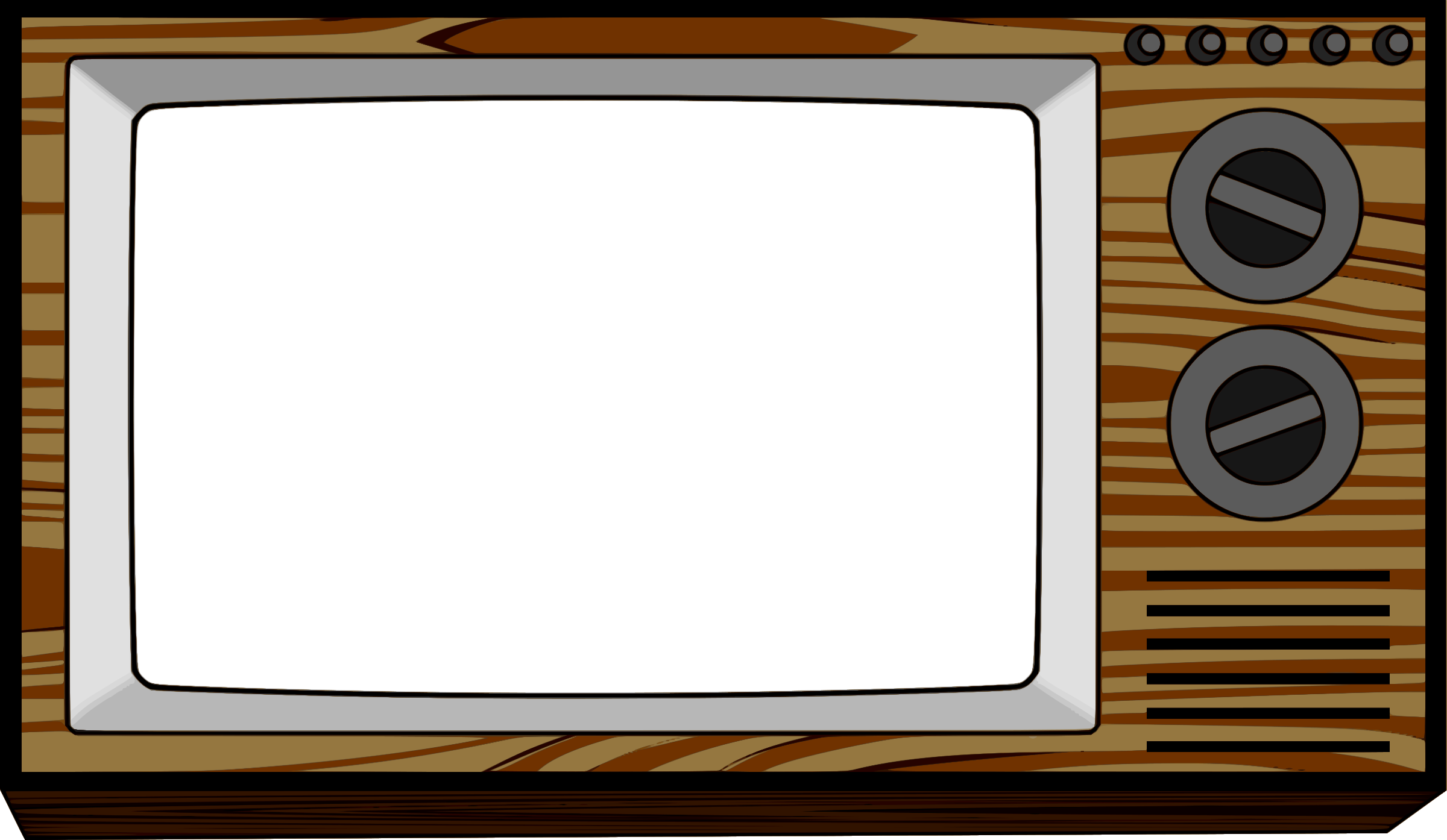 Screen Clipart Tv Frame - Old Television Clip Art (2400x1394)