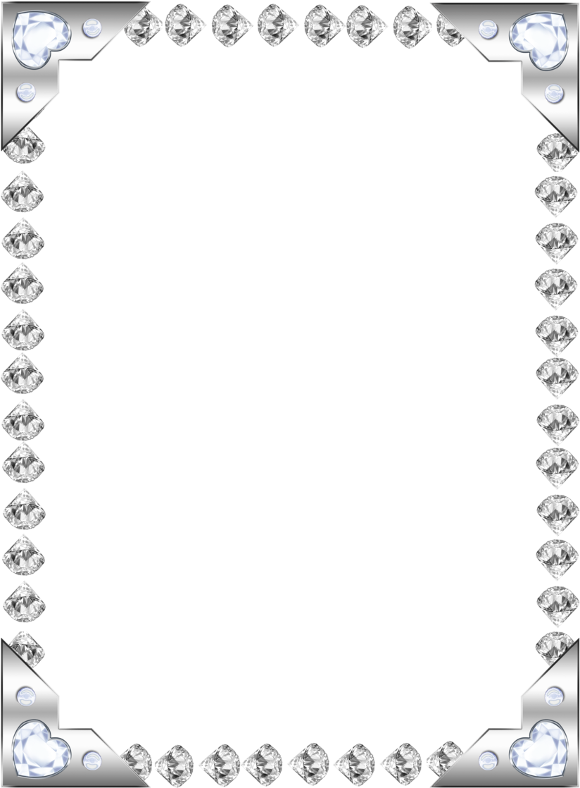 Gems Clipart Diamond Border Pencil And In Color - Diamond Picture Frame Png (900x1200)