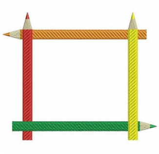 Colored Pencils School Machine Embroidery Filled Digitized - Architecture (600x315)