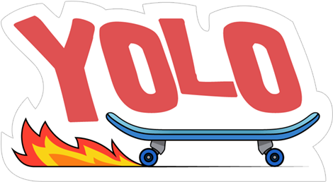 Yolo Transparent Png Sticker - Skateboarding (490x317)