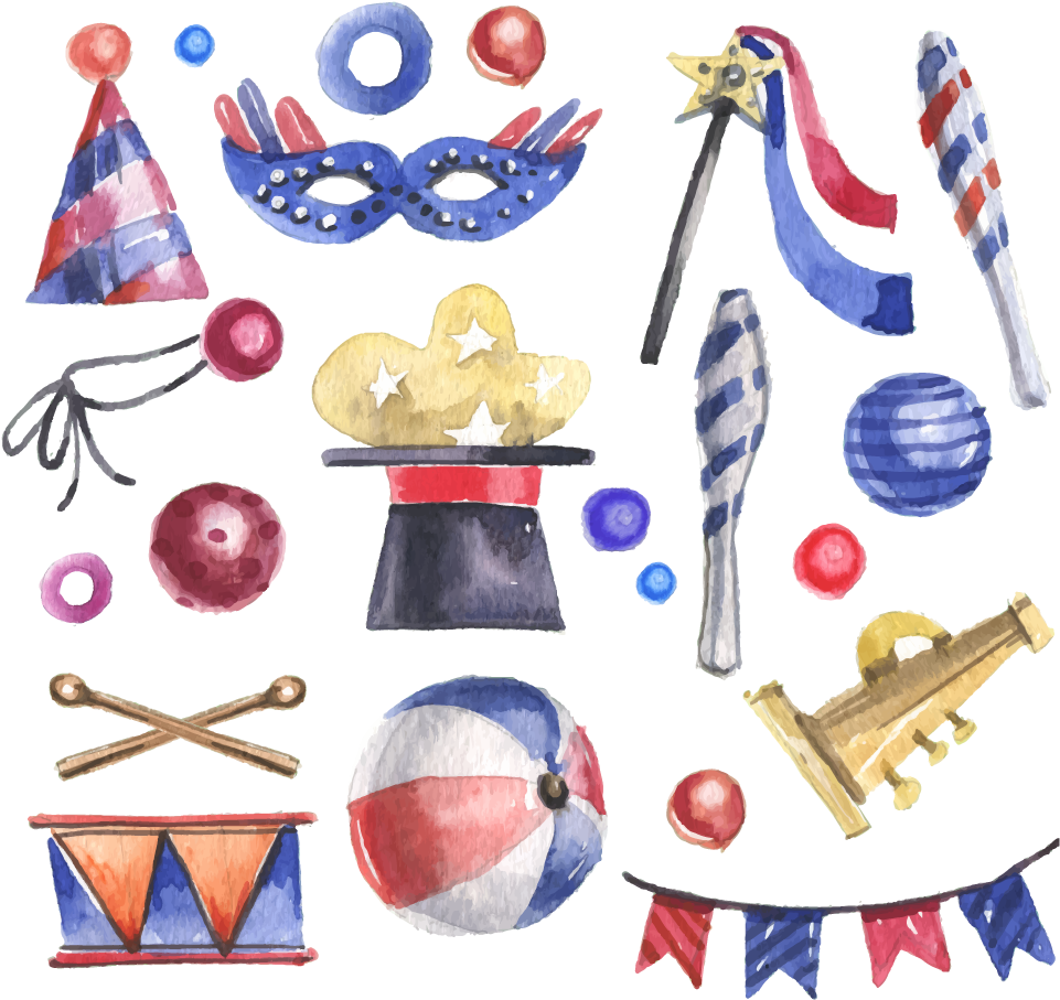 Circus Watercolor Painting - Circus Watercolor Painting (1001x1001)