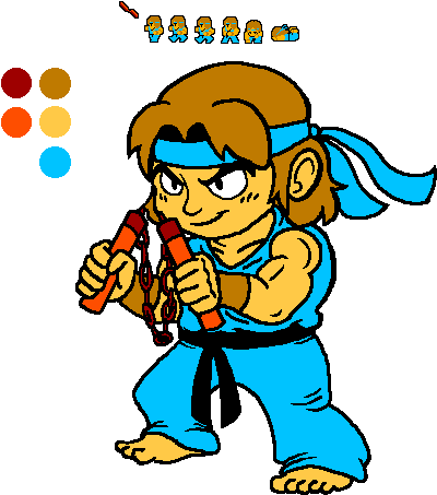 Ben The Black Belt - Cartoon (467x495)