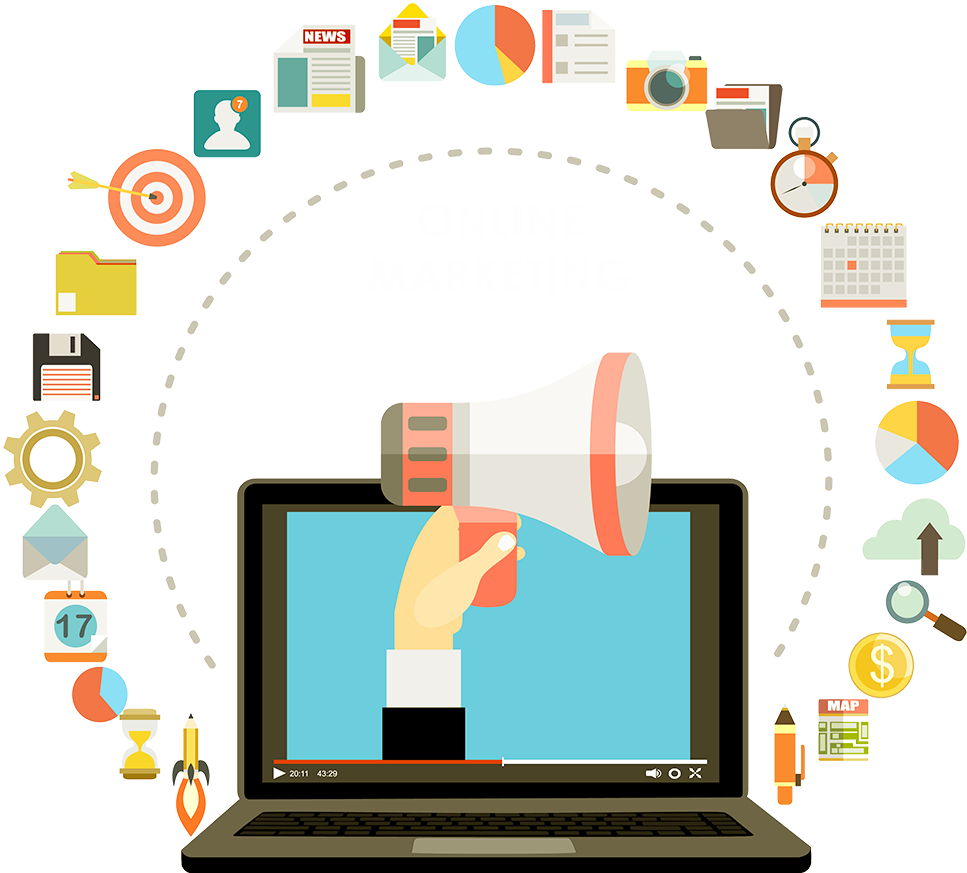 Online Marketing Clipart Digital Technology - Dijital Pazarlama (1000x883)