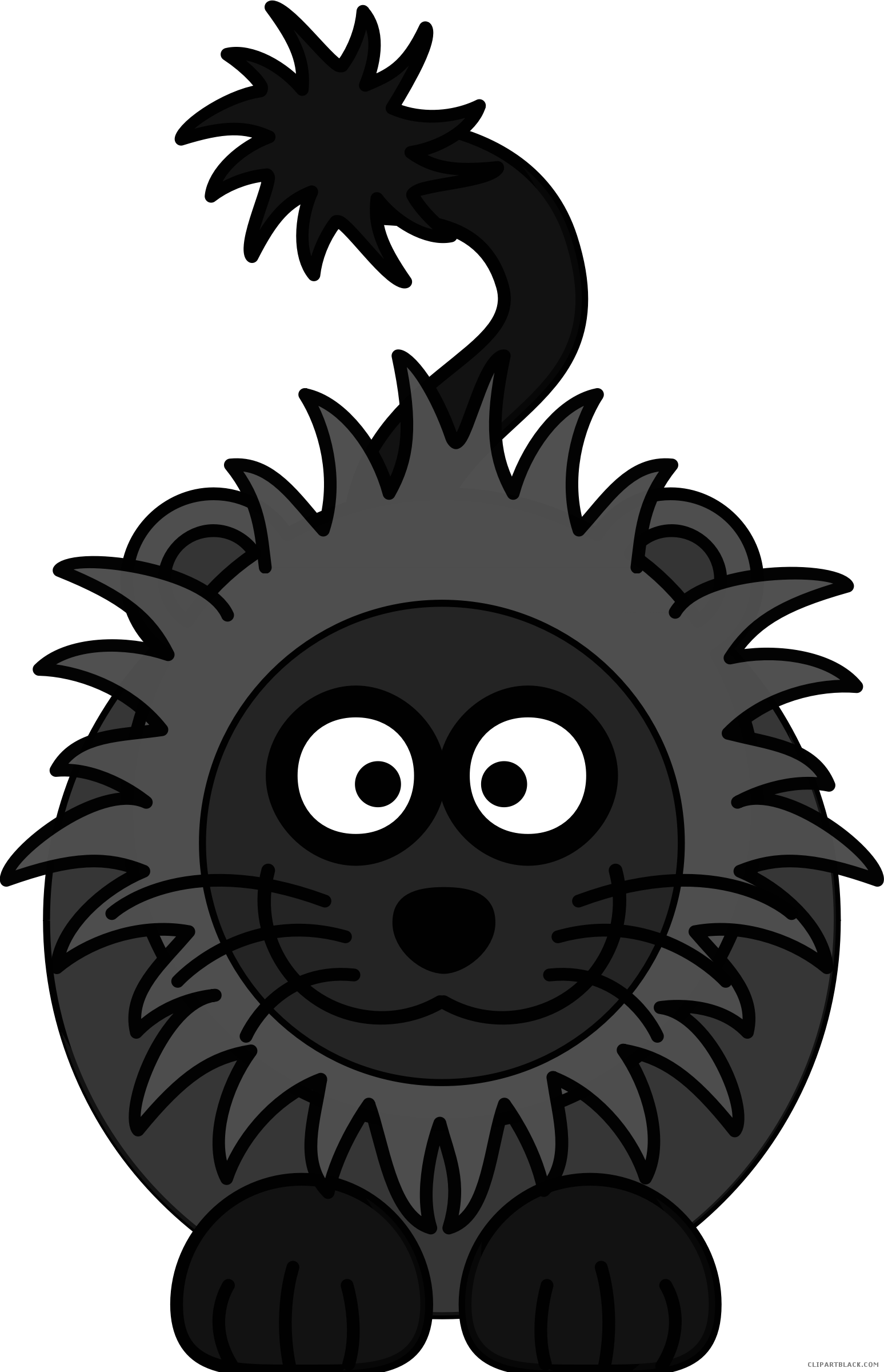 Lion Animal Free Black White Clipart Images Clipartblack - Cartoon Lion (1547x2400)