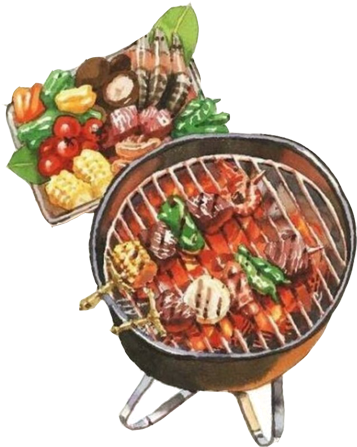 Hot Dog Barbecue Hot Pot Watercolor Painting Drawing - Bbq Watercolor (500x500)