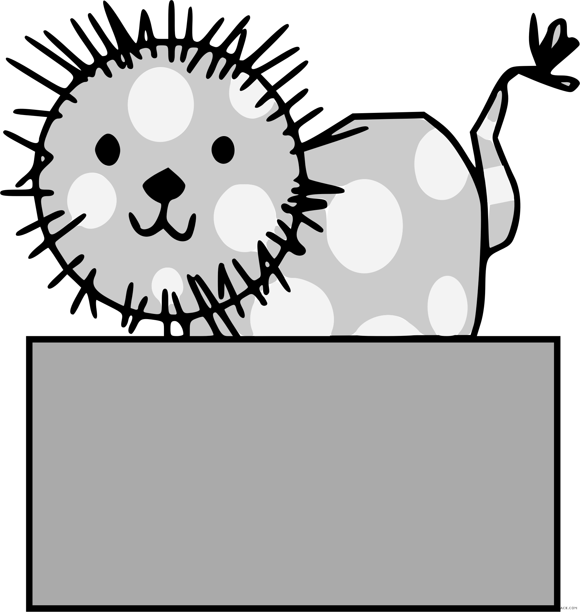 Lion Animal Free Black White Clipart Images Clipartblack - Lion (1900x2006)